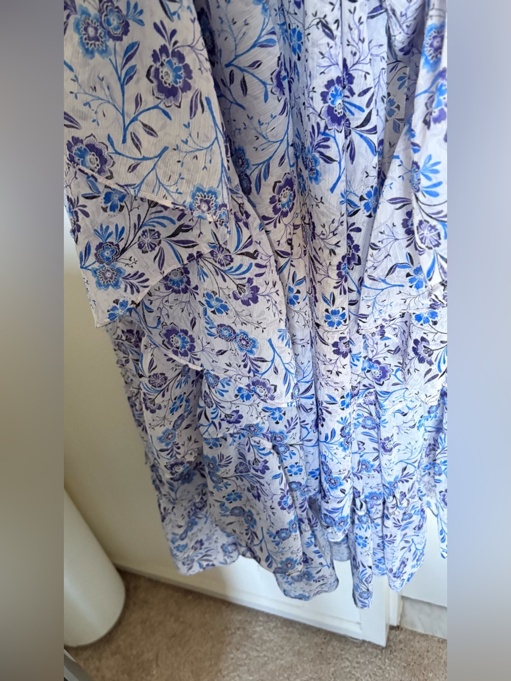 Misa Los Angeles Blue Floral Maxi Dress with Smocked Waist - Picture 6 of 11